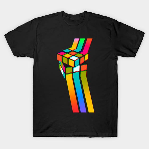Rubik's Cube Abstract Art T-Shirt by AlondraHanley
